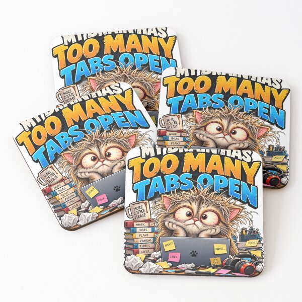 Item preview, My Brain Has Too Many Tabs Open – Funny Cat designed and sold by Kristvin Gudmundsson.