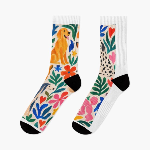 Item preview, Colorful Matisse Inspired Dog Folk Art Pattern designed and sold by Petsthetic.