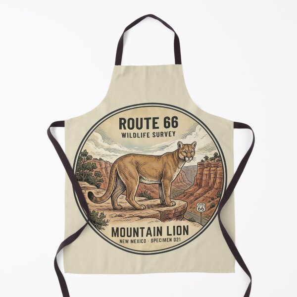 Item preview, Mountain Lion Route 66 Wildlife Badge New Mexico Art designed and sold by CalmCapy Co.