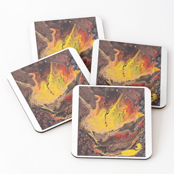 Item preview, Fiery Abstract Phoenix - Yellow Red Brown Fluid Art designed and sold by JoannaG-B.