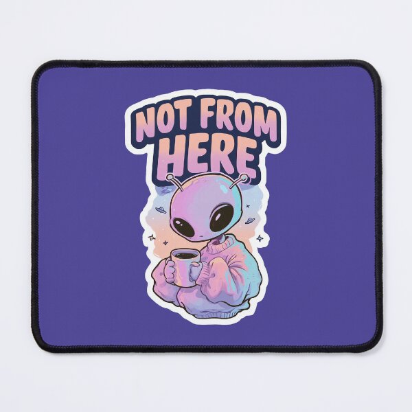 Item preview, Not From Here Cute Alien Sticker Pastel Coffee Sweater Desig designed and sold by peterdesigns.