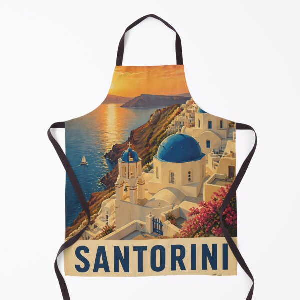 Item preview, Santorini Greece Jewel of the Aegean Vintage Travel Poster Art designed and sold by @SHINTOSARTSTORE.
