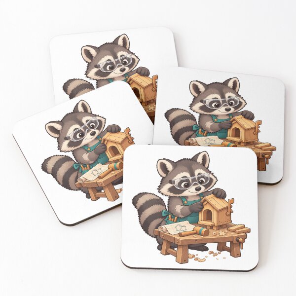 Item preview, Raccoon Woodshop Whiz Cute Woodworker Birdhouse designed and sold by CozyMigo.