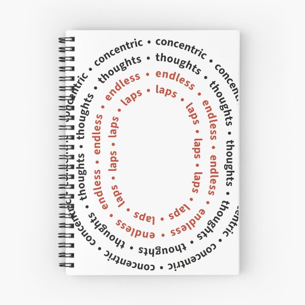Item preview, Concentric Thoughts Endless Laps Typography Shirt designed and sold by ink & Kern.