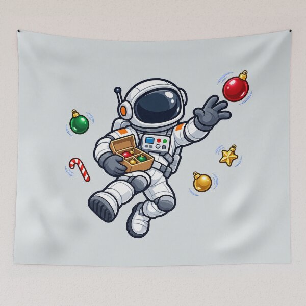 Item preview, Christmas Astronaut Catching Floating Ornaments designed and sold by BROHLine Studio.