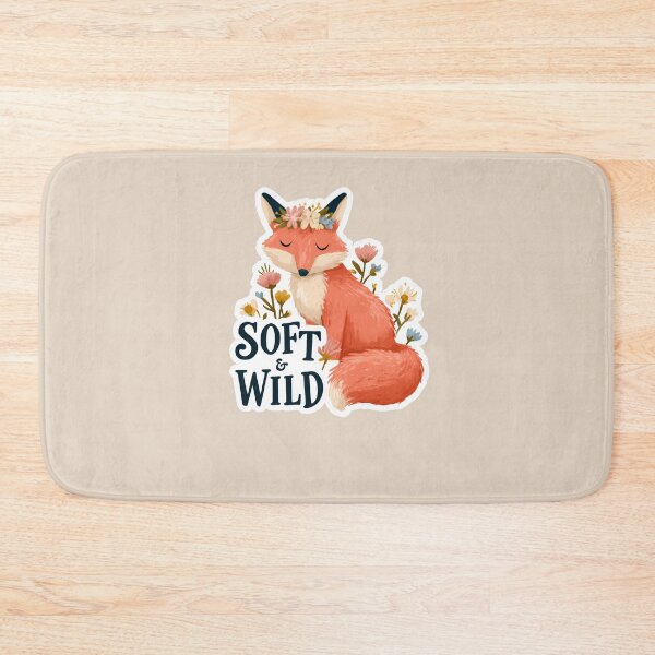 Item preview, Soft and Wild Fox Sticker with Flower Crown and Wildflowers designed and sold by peterdesigns.