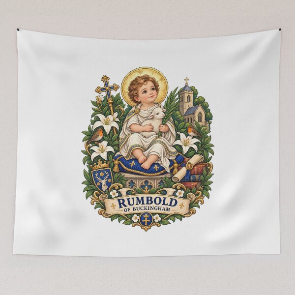 Item preview, Saint Rumbold of Buckingham – The Miraculous Baby Saint | Medieval History Illustration designed and sold by ChickenFund.