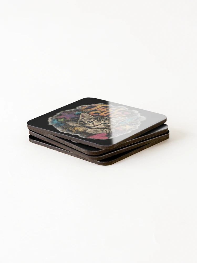 Thumbnail 4 of 5, Coasters (Set of 4), Cute cat designed and sold by ReneMM.