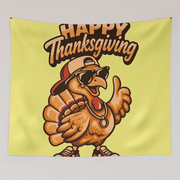 Item preview, Cool Turkey Happy Thanksgiving – Funny Retro Streetwear Graphic designed and sold by phsycartwork.