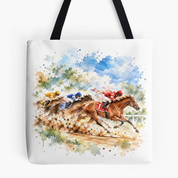 Item preview, Thunder of the Race – Dramatic Horse Racing Watercolor Art, Galloping Horses and Jockeys designed and sold by Windy-market.