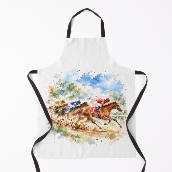 Item preview, Thunder of the Race – Dramatic Horse Racing Watercolor Art, Galloping Horses and Jockeys designed and sold by Windy-market.