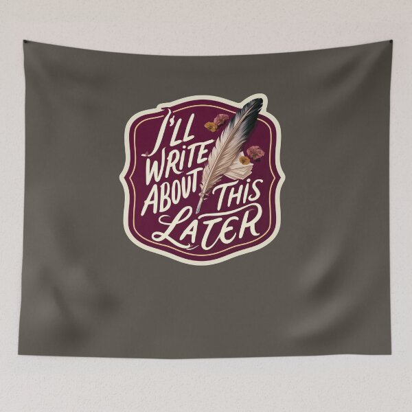Item preview, I'll Write About This Later Quill Feather Writer Sticker designed and sold by peterdesigns.