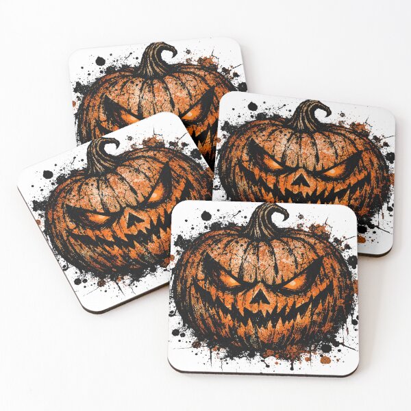 Item preview, Vintage grunge Halloween pumpkin with a twisted smile. designed and sold by THITIMON2527.
