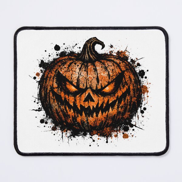 Item preview, Vintage grunge Halloween pumpkin with a twisted smile. designed and sold by THITIMON2527.