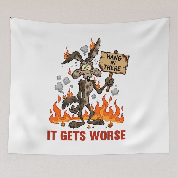 Item preview, Hang in there it gets worse, dark humor, funnyfits70, Humor, Funny, retro, vintages, funny quotes, animal humor, designed and sold by FunnyFits70.