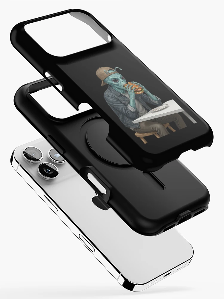 Thumbnail 2 of 4, iPhone Case, Alien eats burger designed and sold by ReneMM.