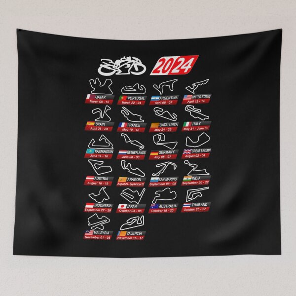 Item preview, Calendar season 2024 MotoGp sports circuits  designed and sold by bekacosive.