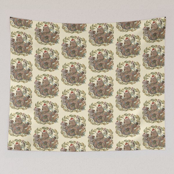 Item preview, Cute Australian Christmas Animals Tangled in Lights – Modern Folklore Wombat Koala Art designed and sold by Wennebabs.