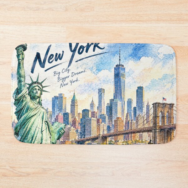 Item preview, New York Watercolor Skyline – Statue of Liberty designed and sold by TeikunShop.