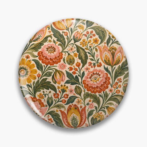 Item preview, Vintage Folk Floral Pattern in Terracotta designed and sold by Apex Designs.