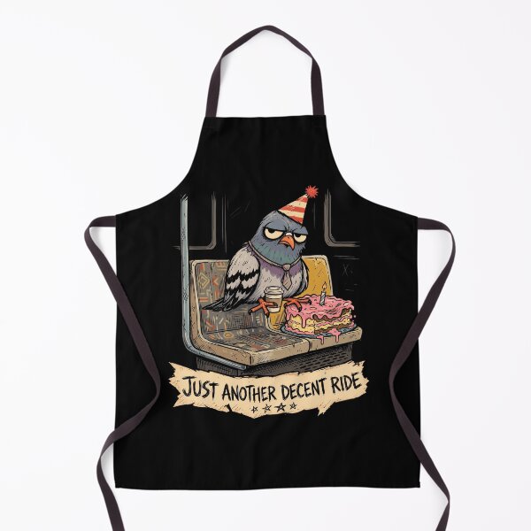 Item preview, Grumpy Blue Gray Cartoon Bird with Party Hat and Pink Birthday Cake designed and sold by ArcaneArtistry.
