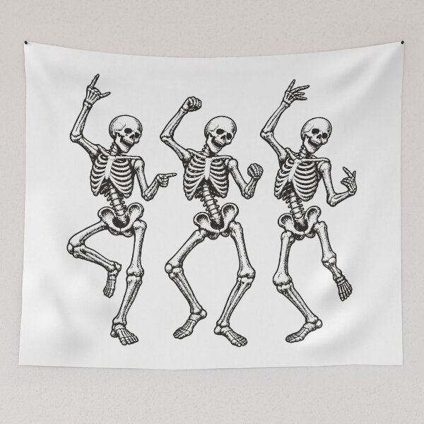Item preview, Three Dancing Skeletons (with Black ink) designed and sold by VelvetRoom.