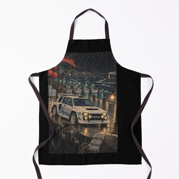 Item preview, Typhoon Harbor Rally Car Japanese Woodblock Print designed and sold by WAVE-JP.