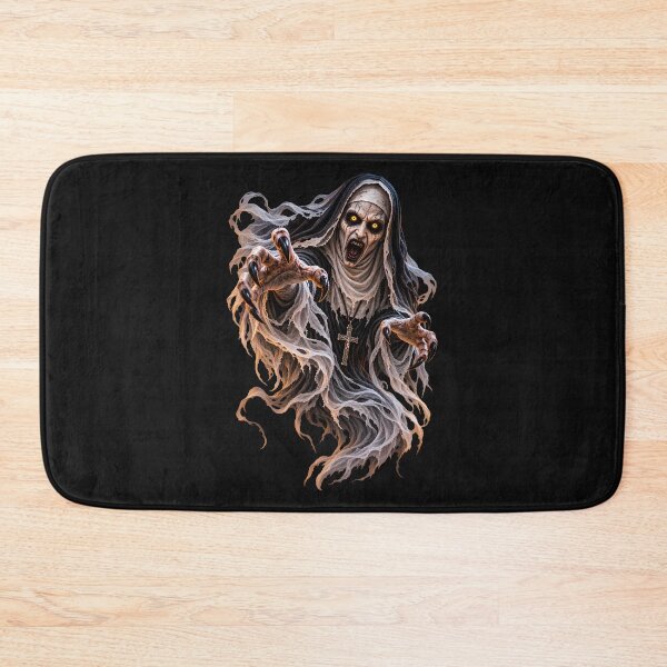 Item preview, Terrifying Demon Nun Ghost with Glowing Eyes – Halloween Horror designed and sold by Les-Ink-Studio.