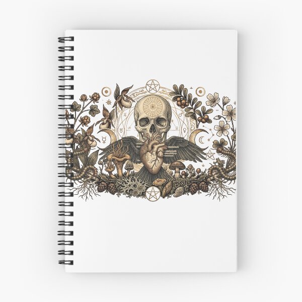 Item preview, Gothic Human Skull Anatomical Heart Celestial Botanical Illustration designed and sold by lovepower.