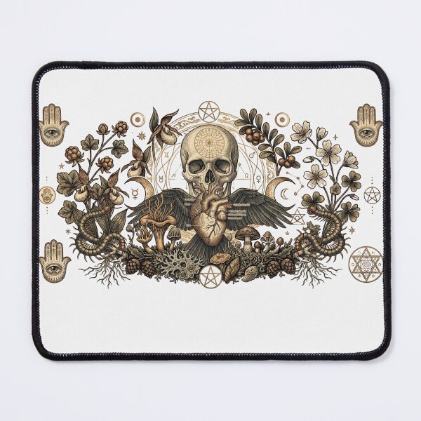 Item preview, Gothic Human Skull Anatomical Heart Celestial Botanical Illustration designed and sold by lovepower.