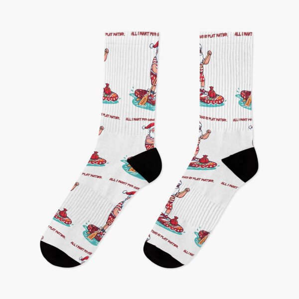 Item preview, All I Want For Christmas Is Flat Water Funny SUP Santa designed and sold by SmartPuns.