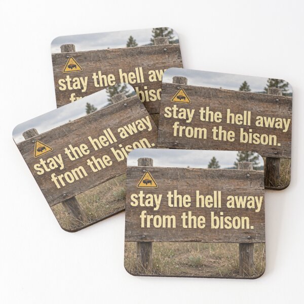 Item preview, Bison warning sign designed and sold by Stevercortinas.