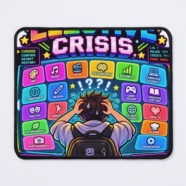 Item preview, Elective Crisis - Funny College Course Selection Pixel Art designed and sold by Ink and Wink.