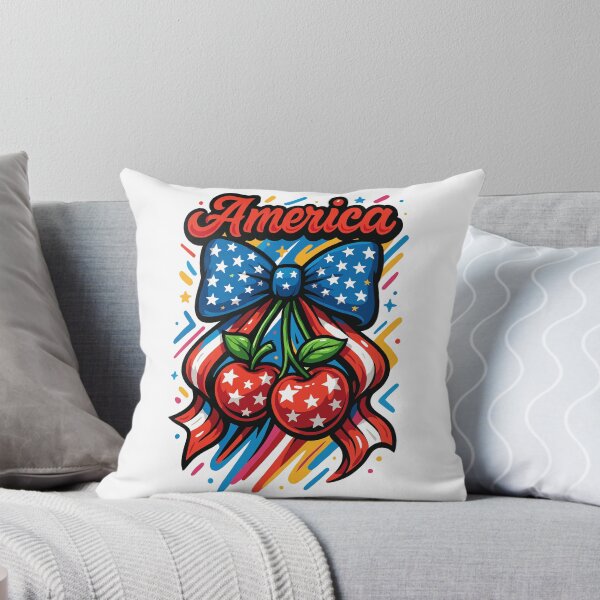 Item preview, America Patriotic Coquette Bow Cherries Confetti 4th of July USA Graphic designed and sold by CHariliha-ka.