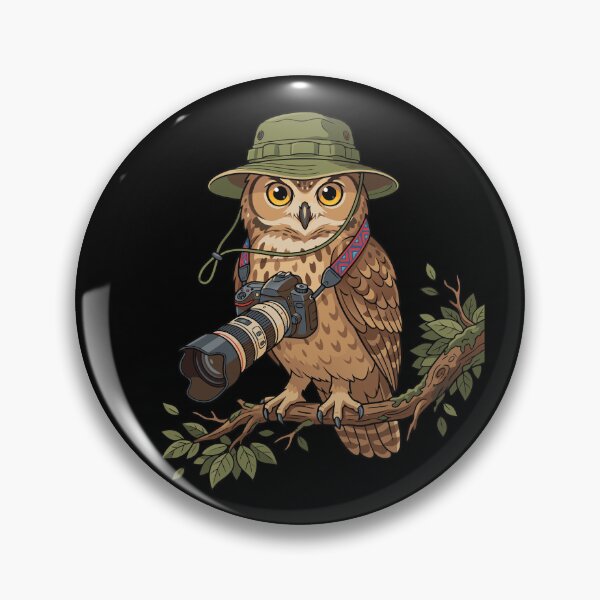 Item preview, Cute Burrowing Owl Photographer with Camera Design Trail designed and sold by Colorfulman.