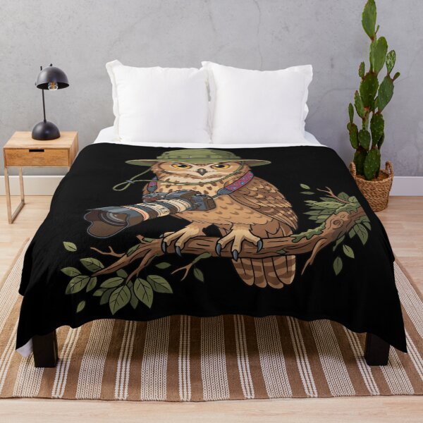 Item preview, Cute Burrowing Owl Photographer with Camera Design Trail designed and sold by Colorfulman.