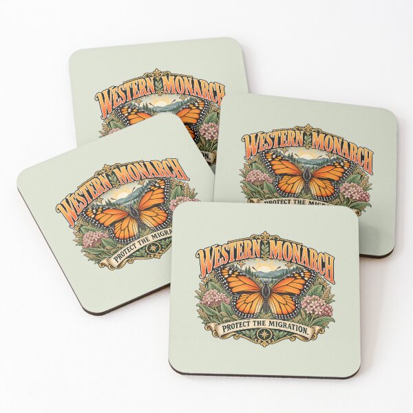 Item preview, Western Monarch Butterfly – Protect the Migration Vintage Botanical Design designed and sold by Nathan28ings.
