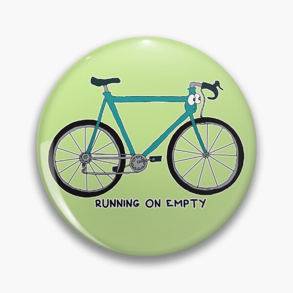 Item preview, Running On Empty Bicycle Sticker | Funny Cycling Energy Visual Pun designed and sold by MyxaART.