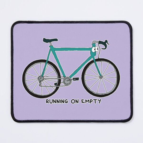 Item preview, Running On Empty Bicycle Sticker | Funny Cycling Energy Visual Pun designed and sold by MyxaART.