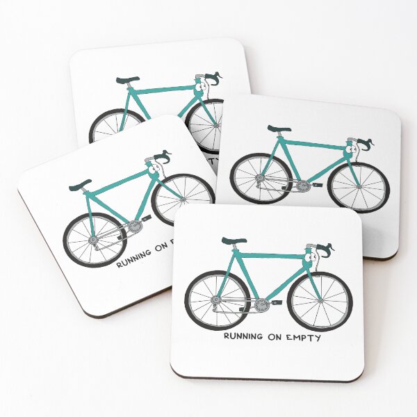 Item preview, Running On Empty Bicycle Sticker | Funny Cycling Energy Visual Pun designed and sold by MyxaART.