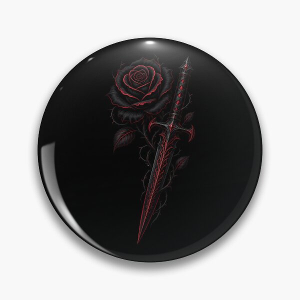 Item preview, Gothic Black Rose Dagger Dark Romance Tattoo Style Gift designed and sold by Artycom.