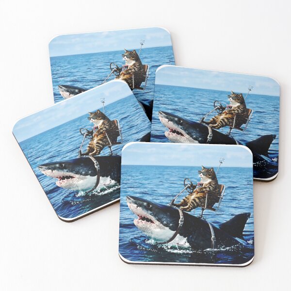 Item preview, Cat Riding A Shark designed and sold by KristiTaylorArt.