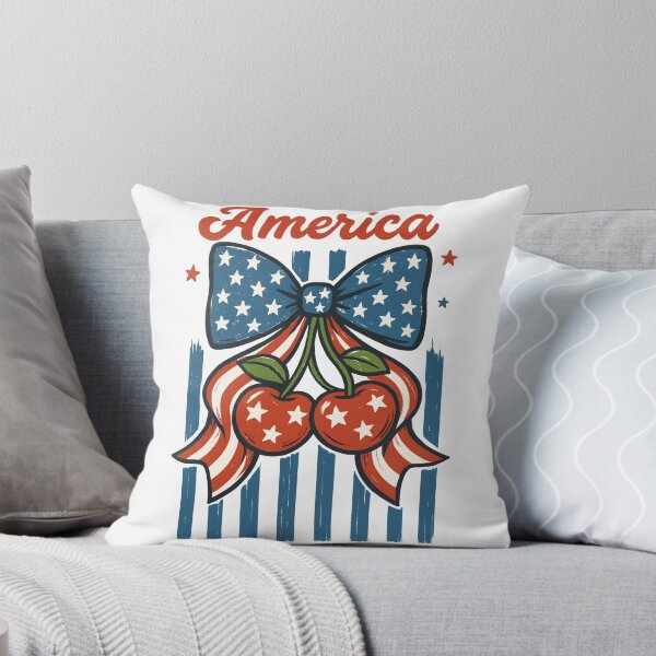Item preview, America Patriotic Coquette Bow Cherries USA Flag 4th of July Graphic designed and sold by CHariliha-ka.