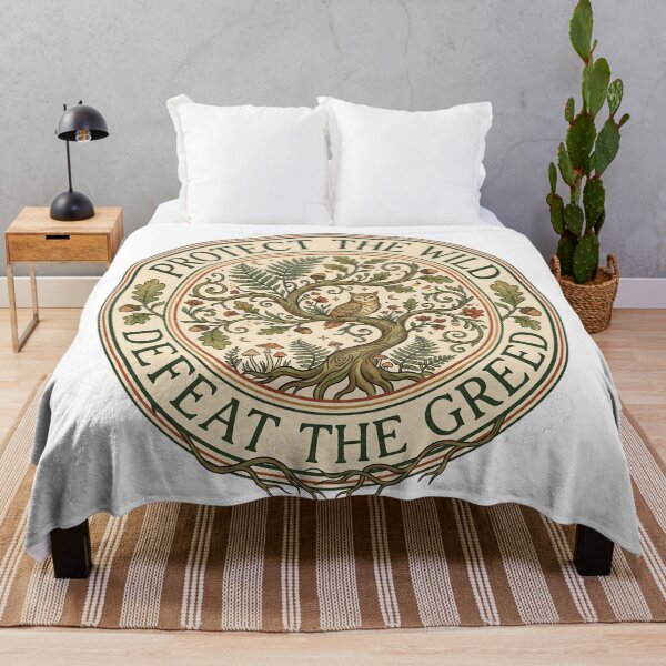 Item preview, Protect the Wild Defeat the Greed Vintage Emblem Eco Activist Art designed and sold by LexaArtworks.