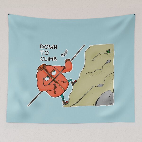 Item preview, Down To Climb | Funny Rock Climbing Visual Pun Sticker designed and sold by MyxaART.