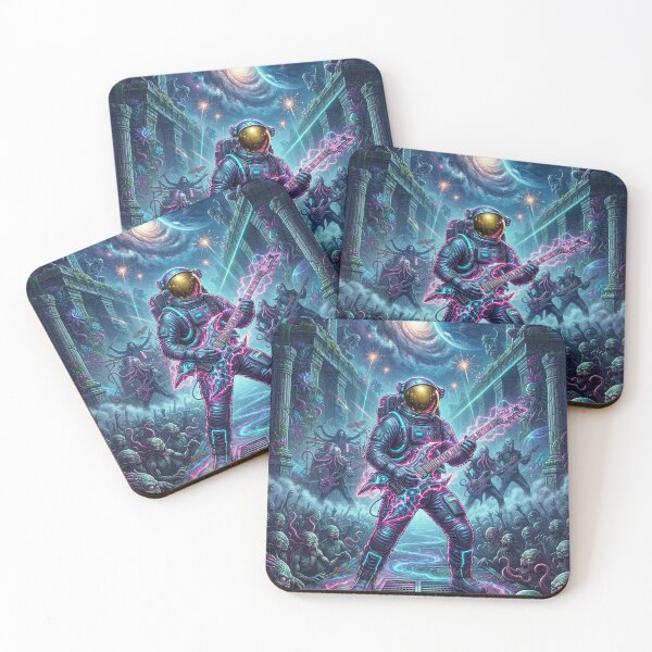 Item preview, Cosmic Electric Guitarist Astronaut Lightning Rock Concert Pop Surrealism designed and sold by Rain-Road.