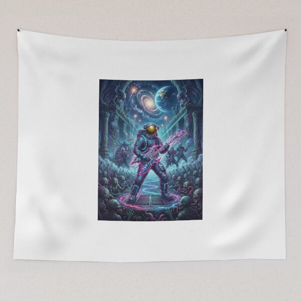 Item preview, Cosmic Electric Guitarist Astronaut Lightning Rock Concert Pop Surrealism designed and sold by Rain-Road.