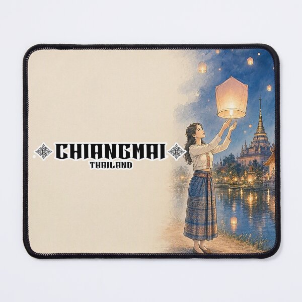 Item preview, Chiang Mai Yi Peng Festival glowing lanterns in the night designed and sold by Vanich-Panich.