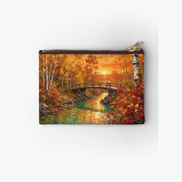 Item preview, Autumn Forest Stream with Wooden Bridge designed and sold by AnnArtshock.