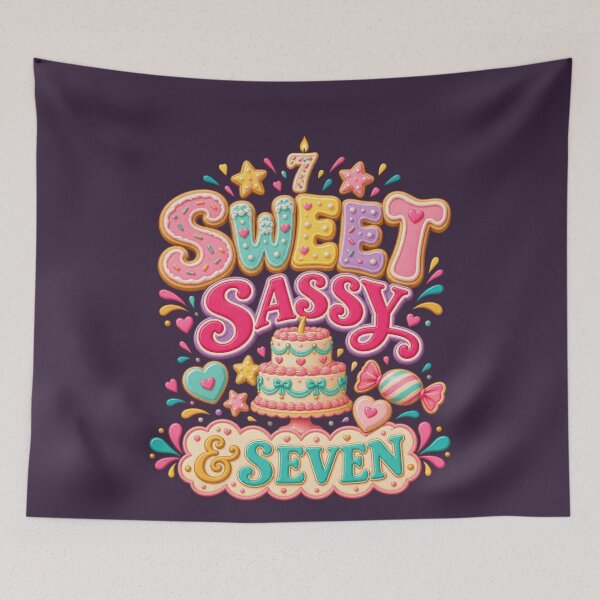 Item preview, Sweet Sassy and Seven Pastel Cookie Birthday Cake designed and sold by AmiGraph.